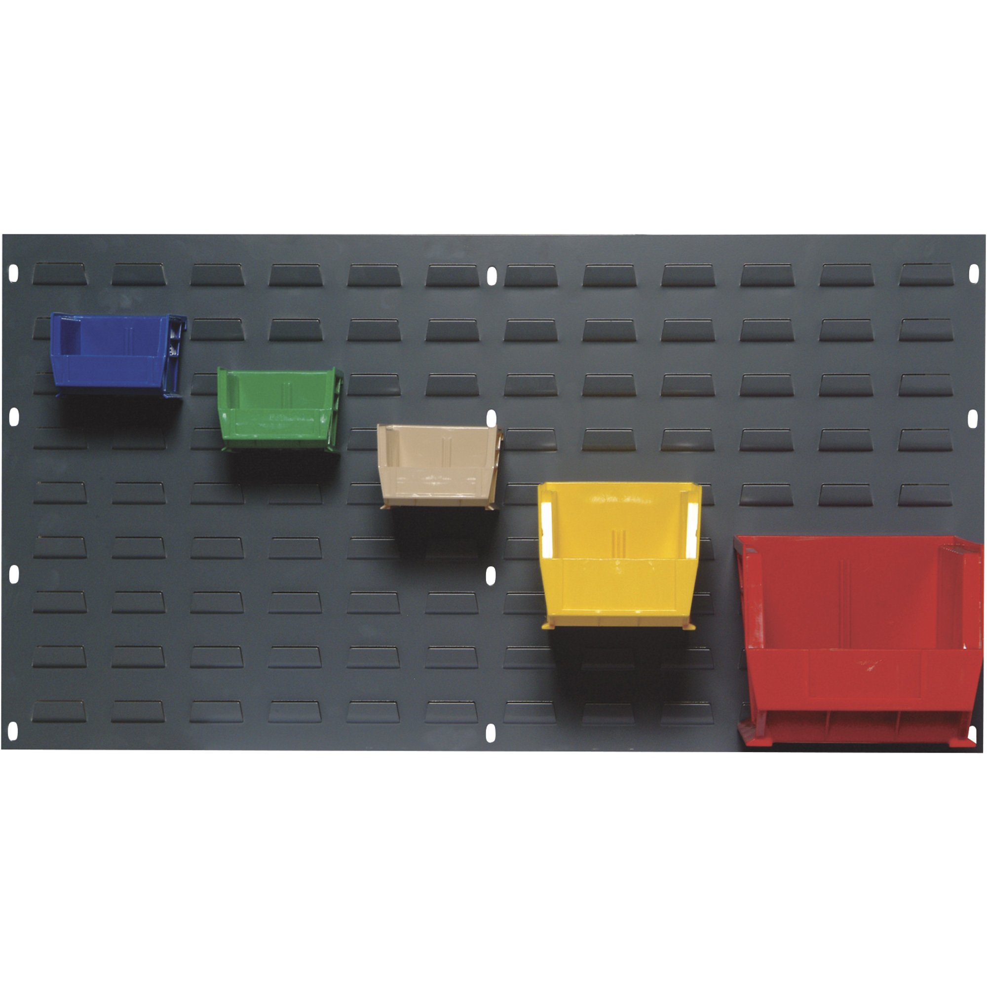 Quantum Storage Louvered Panel with 18 Bins — 36in.L x 19in.H Unit Size, Model# QIP-3619-18